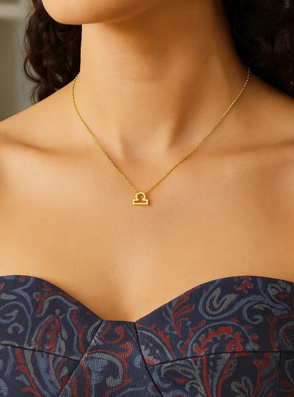 14K Yellow Gold Libra Necklace