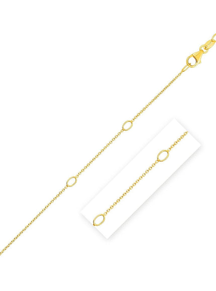 Adjustable Cable Chain in 14k Yellow Gold (1.0mm) - Ellie Belle