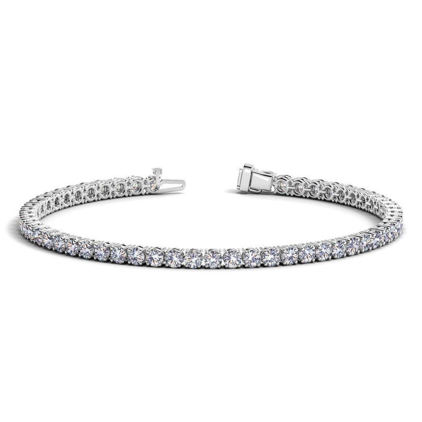 Lab Grown Round Diamond Tennis Bracelet in 14k White Gold (5 cctw F/G VS2/SI1)