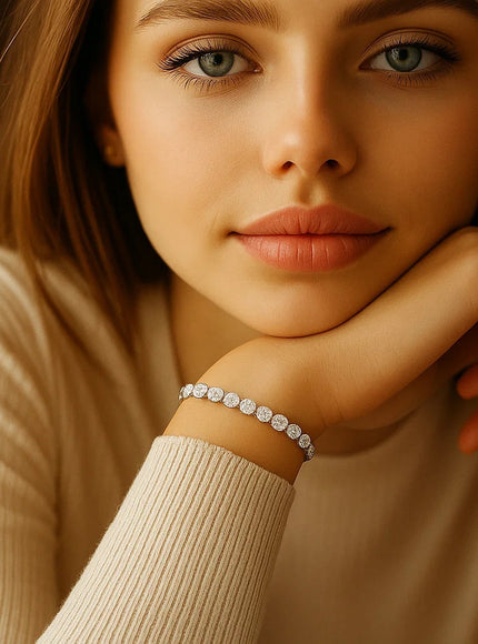 Lab Grown Round Diamond Tennis Bracelet in 14k White Gold (5 cctw F/G VS2/SI1)