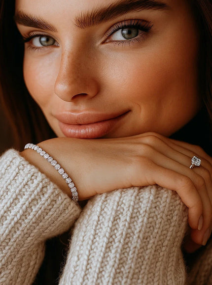 Lab Grown Round Diamond Tennis Bracelet in 14k White Gold (5 cctw F/G VS2/SI1)