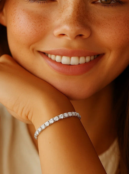 Lab Grown Round Diamond Tennis Bracelet in 14k White Gold (5 cctw F/G VS2/SI1)