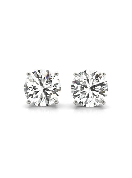 4 cttw Certified IGI Lab Grown Round Diamond Stud Earrings 14k White Gold (G/VS2)