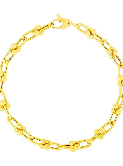 14k Yellow Gold 7 1/2 inch Jax Chain Bracelet - Ellie Belle