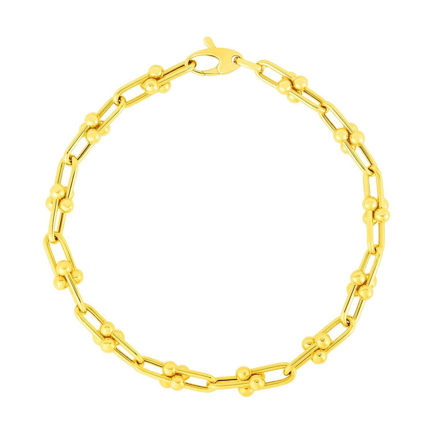 14k Yellow Gold 7 1/2 inch Jax Chain Bracelet - Ellie Belle