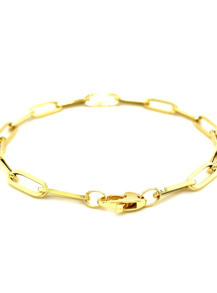 14K Yellow Gold Bold Paperclip Chain Bracelet