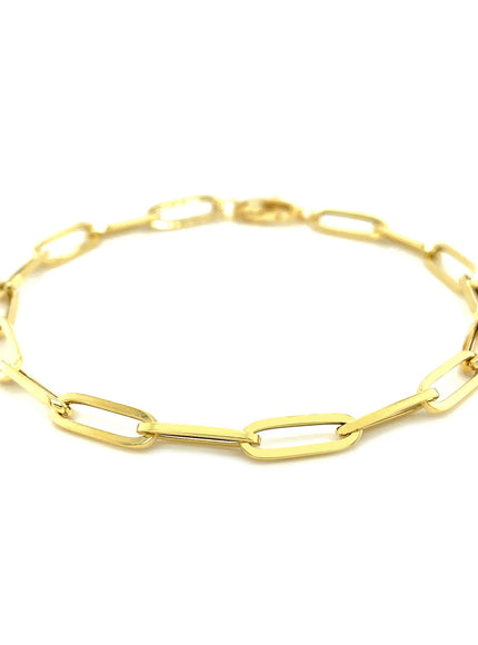 14K Yellow Gold Bold Paperclip Chain Bracelet