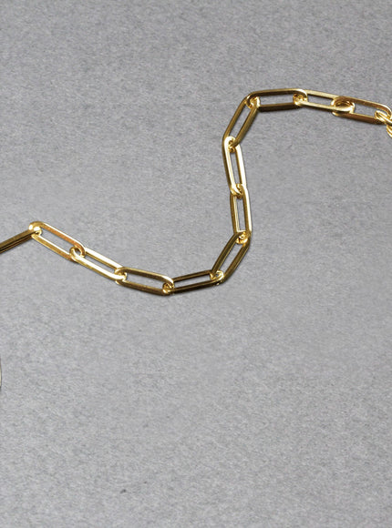 14K Yellow Gold Bold Paperclip Chain Bracelet