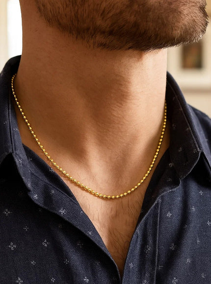 Moon Cut Bead Chain in 14k Yellow Gold (2.0 mm)