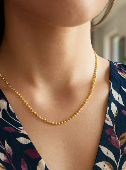 Moon Cut Bead Chain in 14k Yellow Gold (2.0 mm)