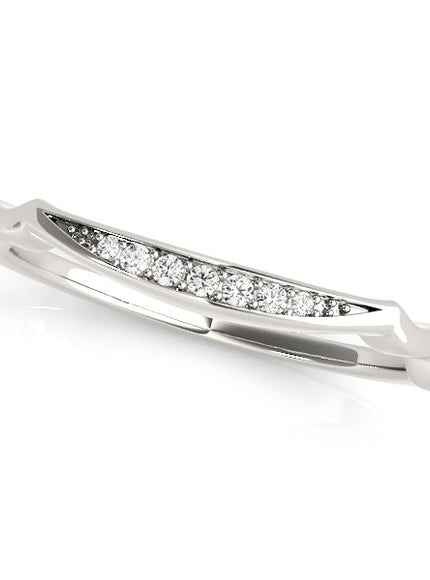 14k White Gold Unique Graduated Style Diamond Wedding Band (1/10 cttw)