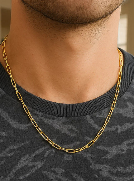 14K Yellow Gold Paperclip Chain (4.0mm)