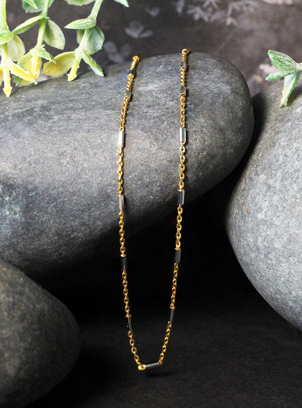 Bar Links Pendant Chain in 14k Two Tone Gold (1.4mm)