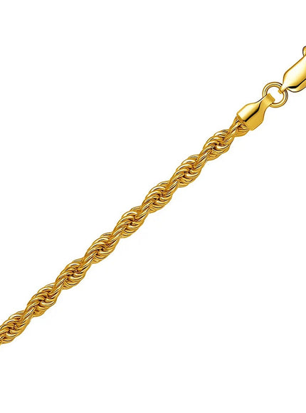 Lite Rope Chain Bracelet in 10k Yellow Gold (4.0 mm)