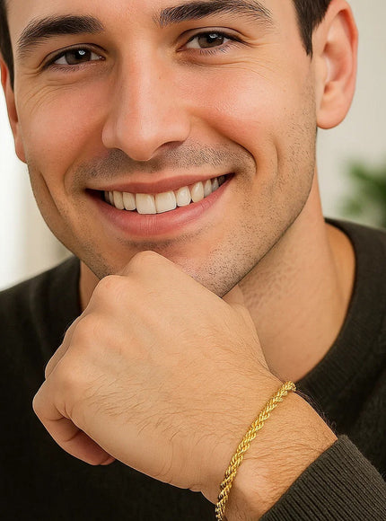 Lite Rope Chain Bracelet in 10k Yellow Gold (4.0 mm)