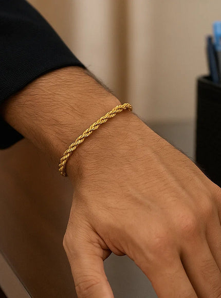 Lite Rope Chain Bracelet in 10k Yellow Gold (4.0 mm)
