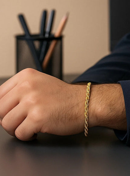 Lite Rope Chain Bracelet in 10k Yellow Gold (4.0 mm)