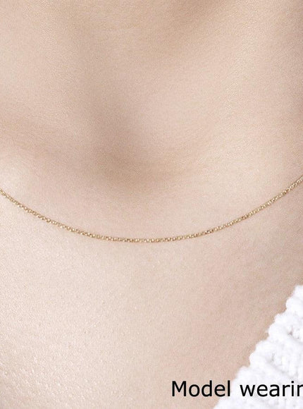 14k Yellow Gold Cable Link Chain 0.5mm - Ellie Belle