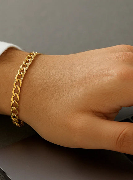 6.2mm 14k Yellow Gold Lite Curb Bracelet