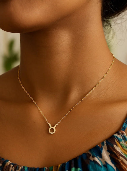 14K Yellow Gold Taurus Necklace