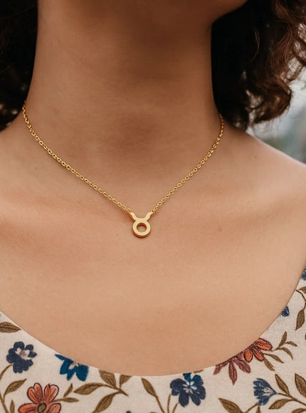 14K Yellow Gold Taurus Necklace
