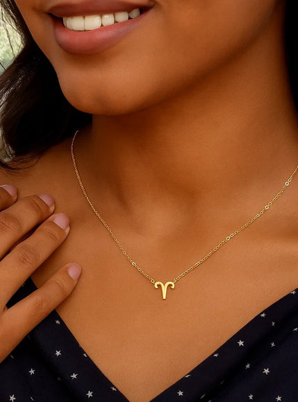 14K Yellow Gold Aries Necklace