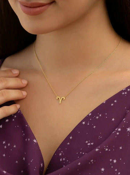 14K Yellow Gold Aries Necklace