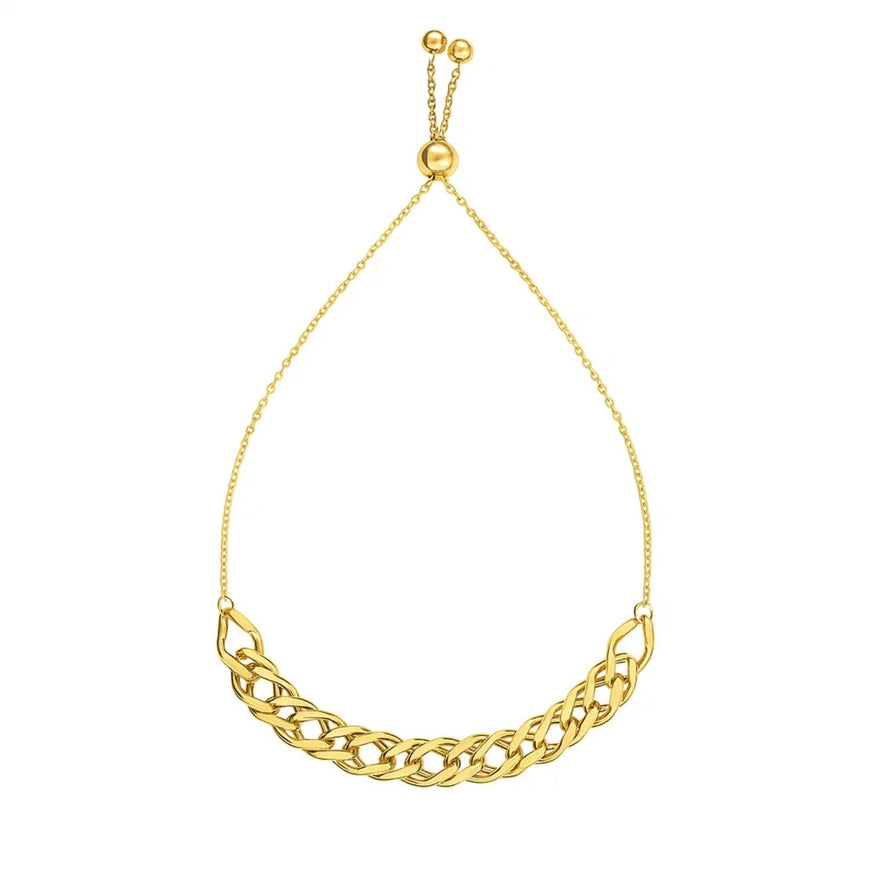 Adjustable Chain Bracelet in 14k Yellow Gold