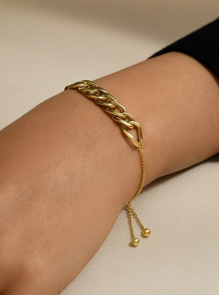 Adjustable Chain Bracelet in 14k Yellow Gold