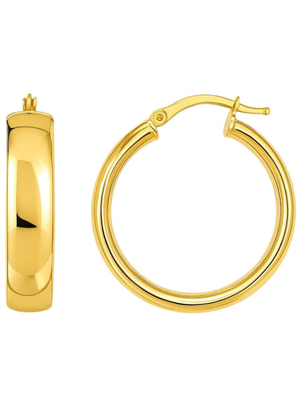 14k Yellow Gold Wedding Band Hoops (25mm)