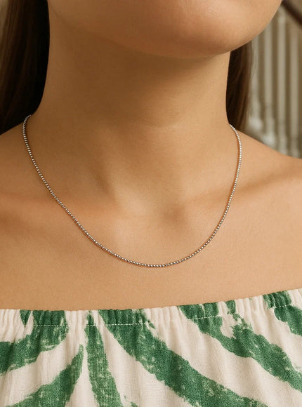 14k White Gold Bead Chain 1.0mm
