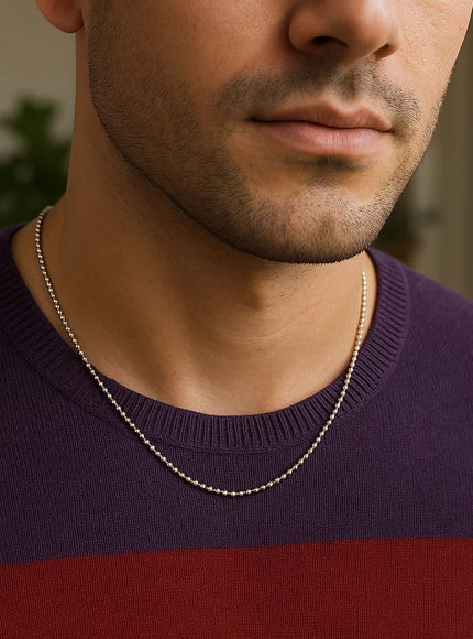 14k White Gold Bead Chain 1.0mm