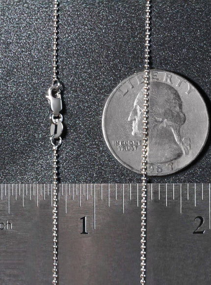 14k White Gold Bead Chain 1.0mm