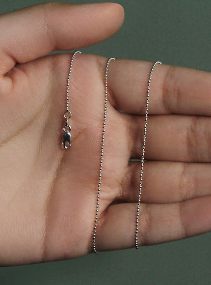 14k White Gold Bead Chain 1.0mm
