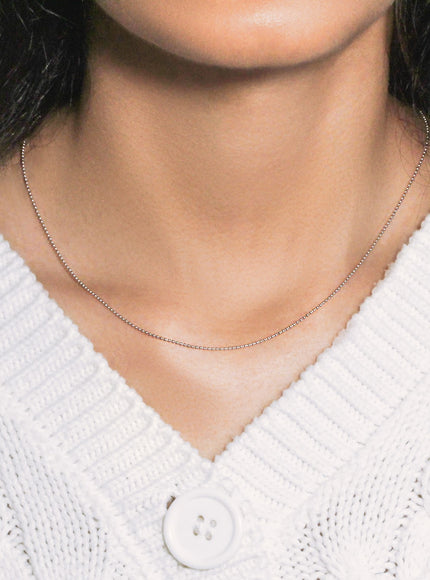 14k White Gold Bead Chain 1.0mm