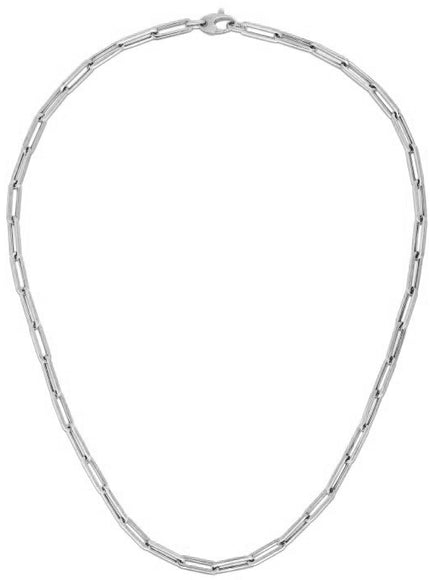 14k White Gold Bold Paperclip Chain (4.2 mm)