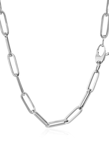 14k White Gold Bold Paperclip Chain (4.2 mm)