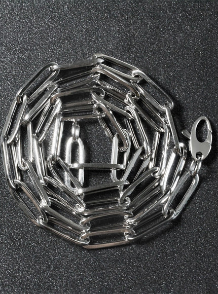 14k White Gold Bold Paperclip Chain (4.2 mm)