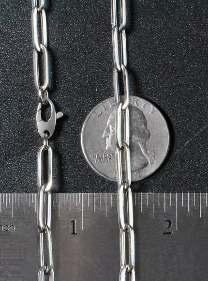 14k White Gold Bold Paperclip Chain (4.2 mm)