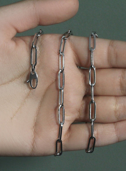 14k White Gold Bold Paperclip Chain (4.2 mm)