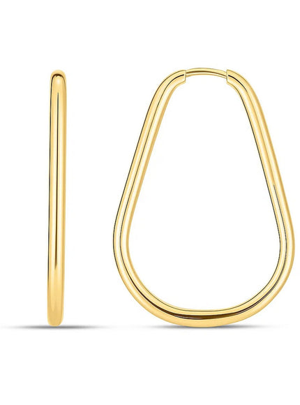 14k Yellow Gold Endless Pear Hoop Earrings