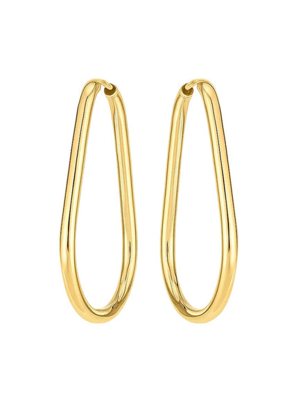 14k Yellow Gold Endless Pear Hoop Earrings