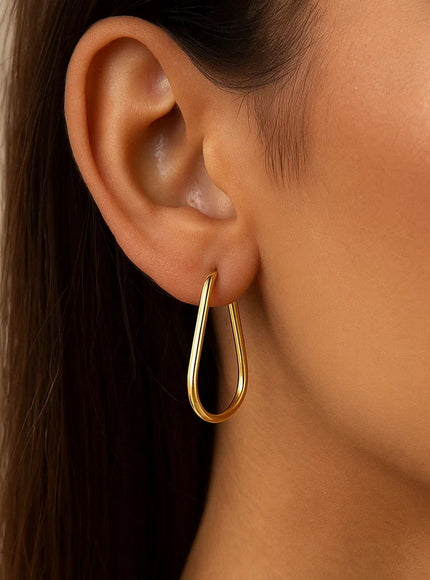 14k Yellow Gold Endless Pear Hoop Earrings