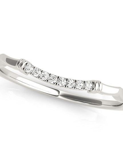 14k White Gold Wave Design Pave Set Diamond Wedding Ring (1/20 cttw)