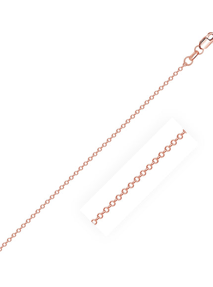 18k Rose Gold Diamond Cut Cable Link Chain 0.8mm