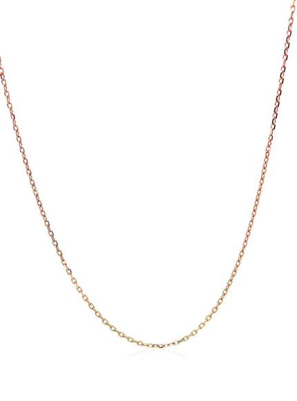 18k Rose Gold Diamond Cut Cable Link Chain 0.8mm