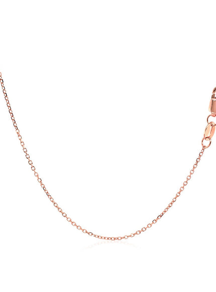 18k Rose Gold Diamond Cut Cable Link Chain 0.8mm