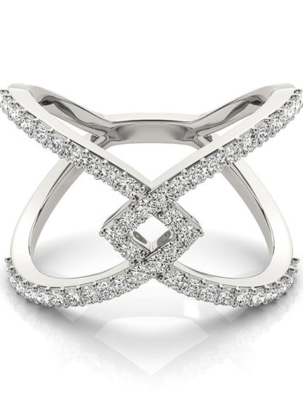 14k White Gold Fancy Entwined Design Diamond Ring (1/2 cttw)