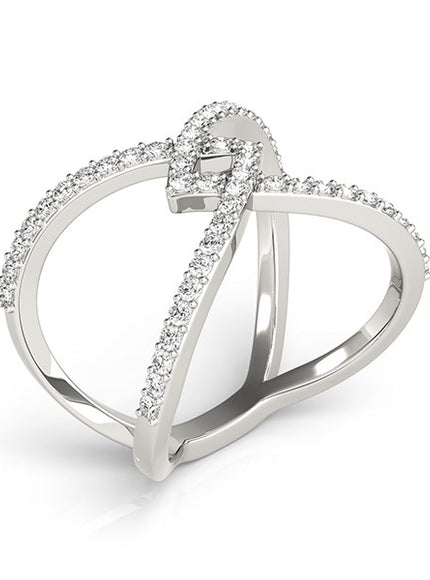 14k White Gold Fancy Entwined Design Diamond Ring (1/2 cttw)