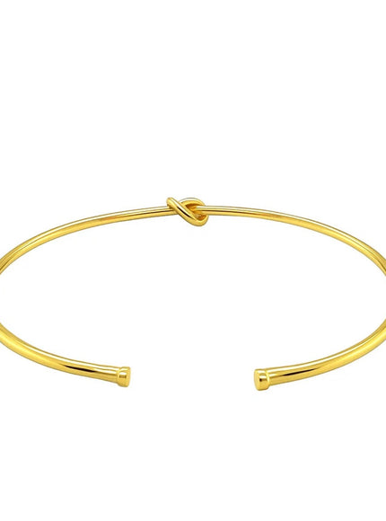 14k Yellow Gold Polished Cuff Bangle with Knot